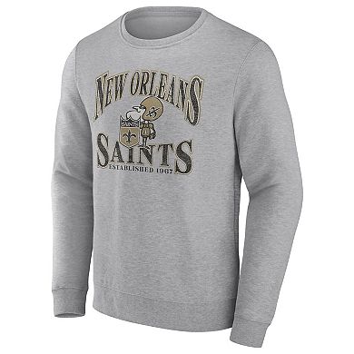 Men's Fanatics Branded Heathered Charcoal New Orleans Saints Playability Pullover Sweatshirt