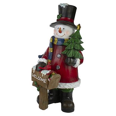 31" Winter Dressed Snowman and Welcome Mailbox Christmas Decoration