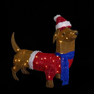 26" LED Lighted Dachshund Dog Outdoor Christmas Decoration