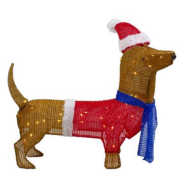 26" LED Lighted Dachshund Dog Outdoor Christmas Decoration