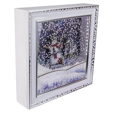 15" LED Lighted Musical Snowing Snowman Wall Plaque