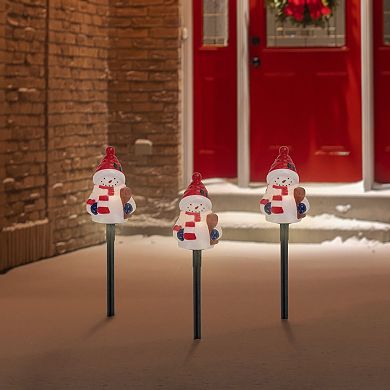 Set of 4 Jolly Snowmen Christmas Pathway Markers 16"