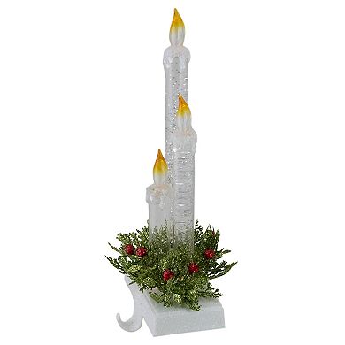 9" Battery Operated LED Lighted Candle Christmas Stocking Holder