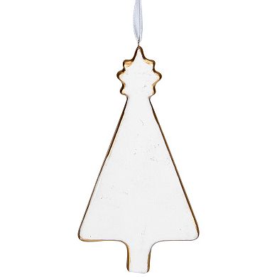 4.5" Green and Gold Christmas Tree Hanging Ornament