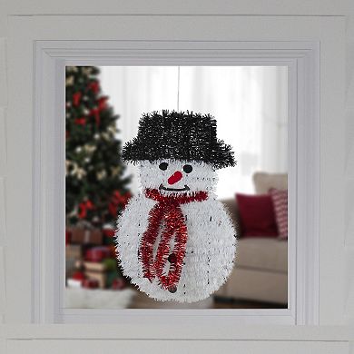 19" Tinsel Snowman Christmas Window Decoration