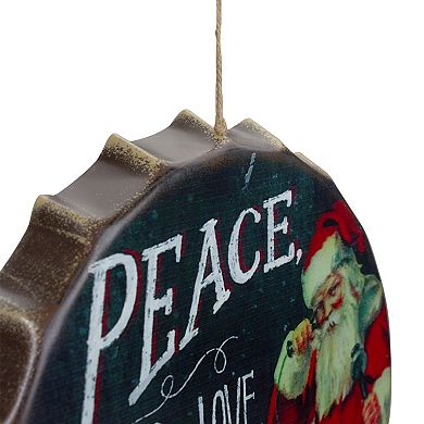 11.75" Red and White Peace  Joy and Love Christmas Wall Decor