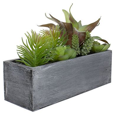 12" Artificial Mixed Succulent Plants in a Rectangular Planter