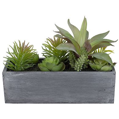 12" Artificial Mixed Succulent Plants in a Rectangular Planter