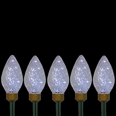 5ct LED Lighted C9 Christmas Pathway Marker Lawn Stakes - Clear Lights