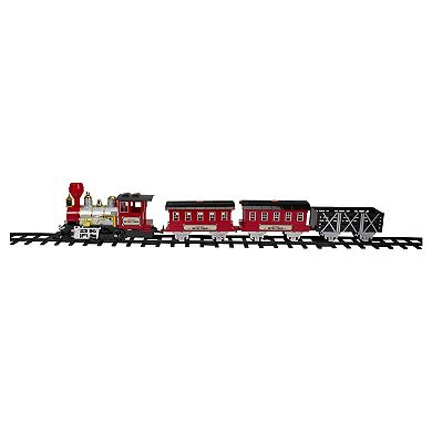 24-Piece Battery Operated Lighted and Animated Christmas Train Set with Sound