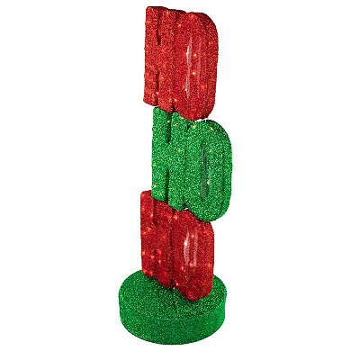 39" Lighted Red and Green 'Ho Ho Ho' Outdoor Christmas Sign Decoration