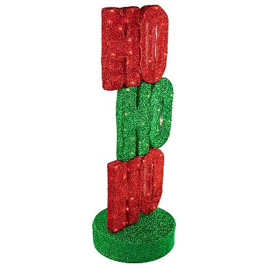 39" Lighted Red and Green 'Ho Ho Ho' Outdoor Christmas Sign Decoration