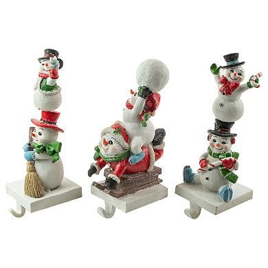 Set of 3 Snowmen Christmas Stocking Holders 9"