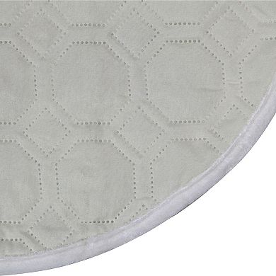 18” Solid Cream White Quilted Christmas Hexagon Mini Tree Skirt