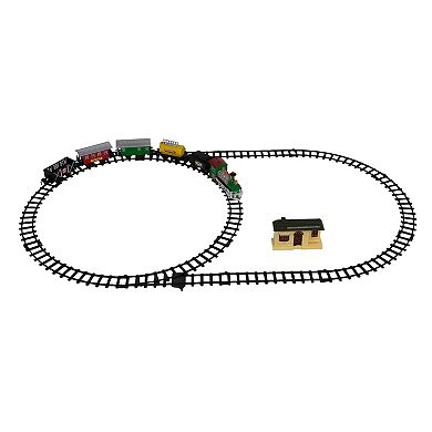 18-Piece Black and Green Battery Operated Animated Classic Model Train Set