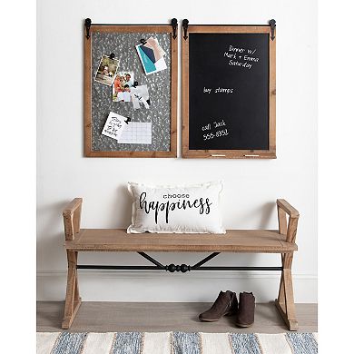 Kate and Laurel Cates Barn Door Chalkboard Framed Wall Decor