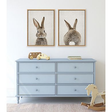 Kate and Laurel Sylvie Bunny Portrait Framed Wall Art 2-piece Set