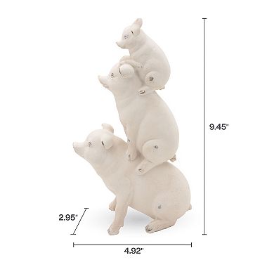 Elements Stacked Pigs Statue Table Decor