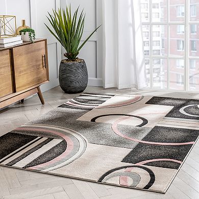 Well Woven Good Vibes Belle Dark Blue Modern Abstract Geometric Area Rug