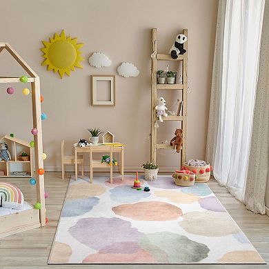 Well Woven Kids Rugs Watercolor Dot Area Rug