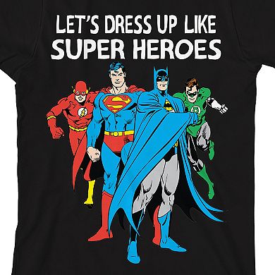 Boys 8-20 Justice League Lets Dress Up Like Superheroes Graphic Tee