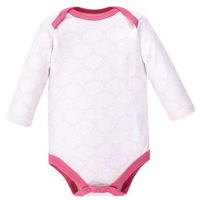 Hudson Baby Infant Girl Cotton Long-Sleeve Bodysuits 5pk, Pink Unicorn, 12-18 Months