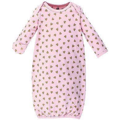 Hudson Baby Infant Girl Cotton Long-Sleeve Gowns 4pk, Love, 0-6 Months
