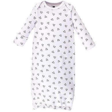 Hudson Baby Infant Girl Cotton Long-Sleeve Gowns 4pk, Sparkle, 0-6 Months