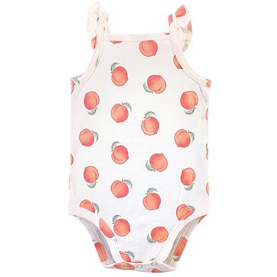 Touched by Nature Baby Girl Organic Cotton Bodysuits 5pk, Peach