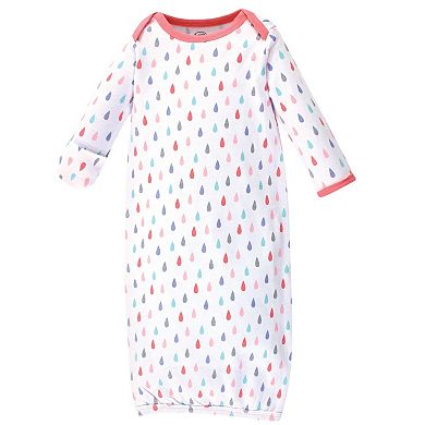 Luvable Friends Baby Girl Cotton Long-Sleeve Gowns 3pk, Girl Clouds, 0-6 Months