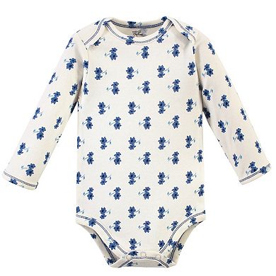 Touched by Nature Baby Girl Organic Cotton Long-Sleeve Bodysuits 5pk, Garden Floral