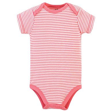 Touched by Nature Baby Girl Organic Cotton Bodysuits 5pk, Rosebud