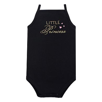 Hudson Baby Infant Girl Cotton Sleeveless Bodysuits 5pk, Swan
