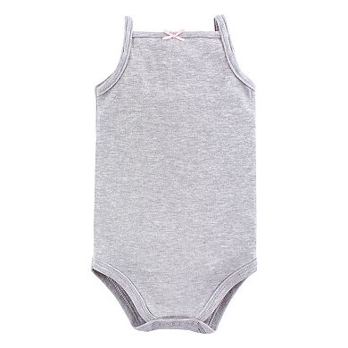 Hudson Baby Infant Girl Cotton Sleeveless Bodysuits 5pk, Swan
