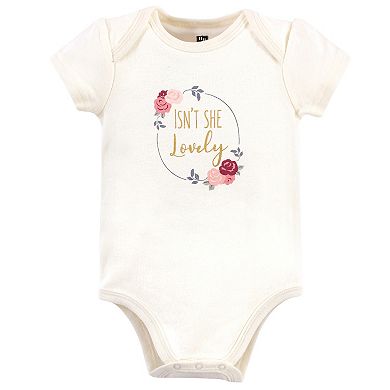 Hudson Baby Infant Girl Cotton Bodysuits 3pk, Lovely Fox