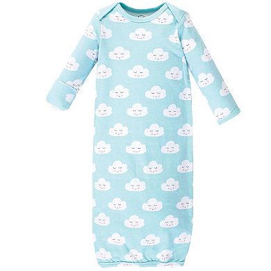Luvable Friends Baby Girl Cotton Long-Sleeve Gowns 4pk, Rainbow, 0-6 Months