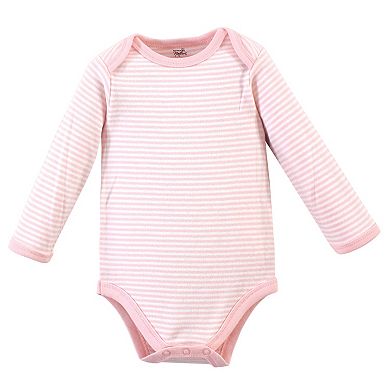 Touched by Nature Baby Girl Organic Cotton Long-Sleeve Bodysuits 5pk, Botanical