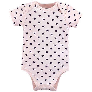 Hudson Baby Infant Girl Cotton Bodysuits, Love At First Sight