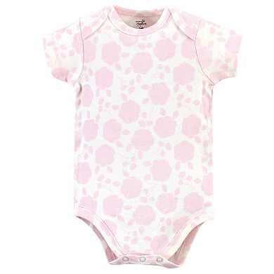 Touched by Nature Baby Girl Organic Cotton Bodysuits 5pk, Pink Rose
