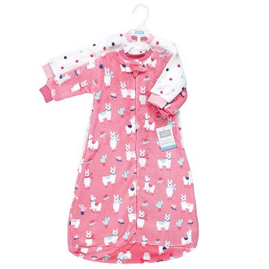 Hudson Baby Infant Girl Plush Long-Sleeve Sleeping Bag, Sack, Blanket, Llama, 0-9 Months