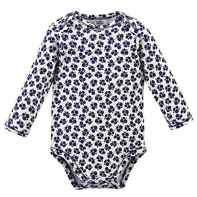 Touched by Nature Baby Girl Organic Cotton Long-Sleeve Bodysuits 5pk, Blossom