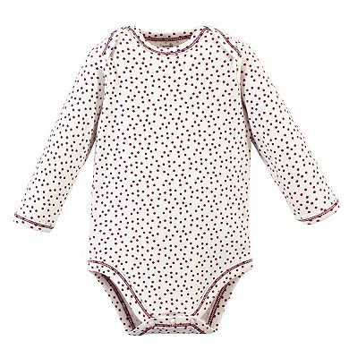 Touched by Nature Baby Girl Organic Cotton Long-Sleeve Bodysuits 5pk, Cherry Blossom