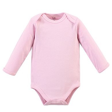 Touched by Nature Baby Girl Organic Cotton Long-Sleeve Bodysuits 5pk, Cherry Blossom