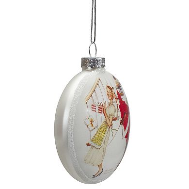 3" Norman Rockwell 'Christmas Surprise' Glass Disc Ornament