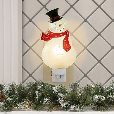 6.75" Snowman Wearing Red Scarf Christmas Night Light
