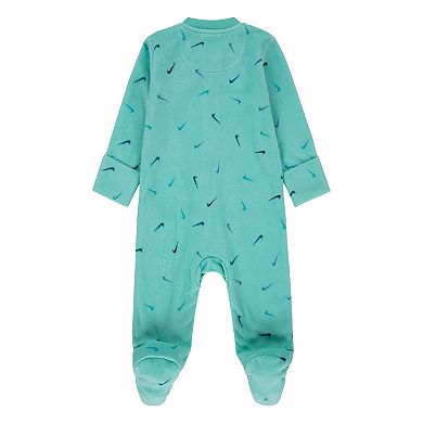Baby Nike Fleece Swoosh Logo Sleep & Play One Piece Pajamas
