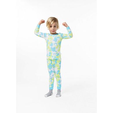 Sleep On It Infant/Toddler Boys Tie-Dye Snug Fit 2-Piece Pajama Sleep Set With Matching Socks