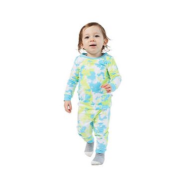 Sleep On It Infant/Toddler Boys Tie-Dye Snug Fit 2-Piece Pajama Sleep Set With Matching Socks