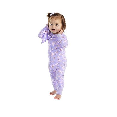 Sleep On It Infant Girls Butterfly Blossom Zip-Front Coverall Pajama