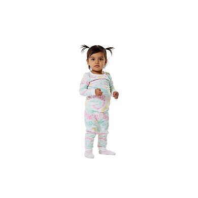 Sleep On It Infant/Toddler Girls Tie-Dye Pastels Snug Fit 2-Piece Pajama Sleep Set With Matching Socks